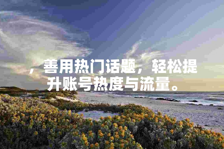 ，善用热门话题，轻松提升账号热度与流量。