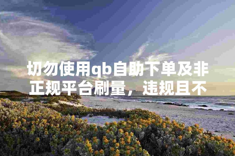 切勿使用qb自助下单及非正规平台刷量，违规且不安全。