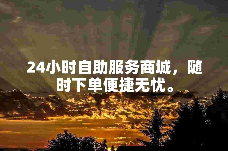 24小时自助服务商城，随时下单便捷无忧。