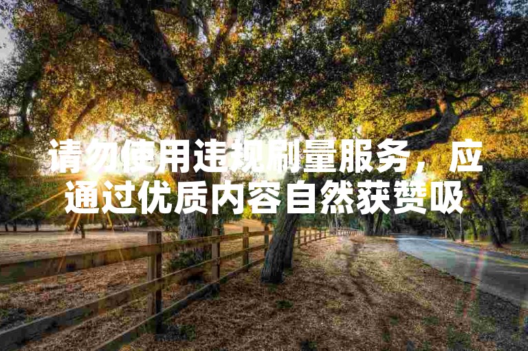 请勿使用违规刷量服务，应通过优质内容自然获赞吸粉。