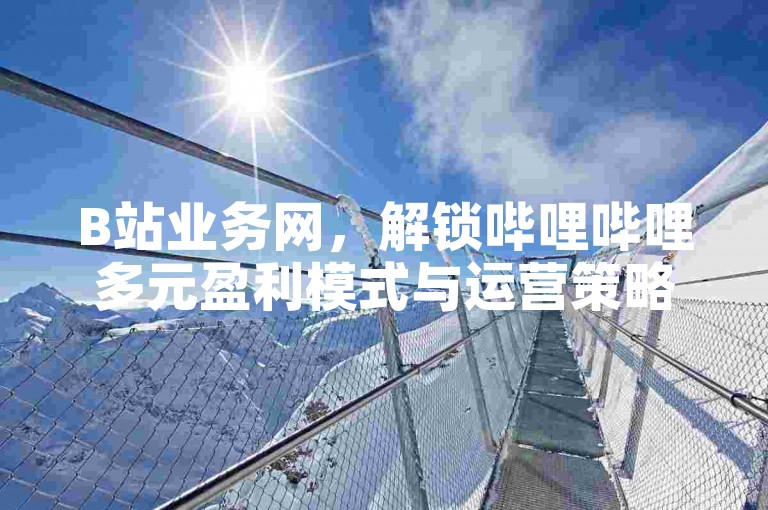 B站业务网，解锁哔哩哔哩多元盈利模式与运营策略！