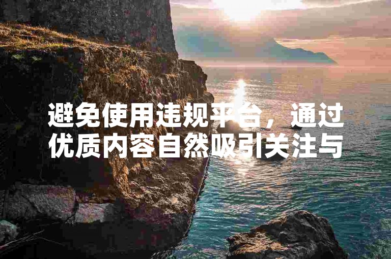 避免使用违规平台，通过优质内容自然吸引关注与点赞。