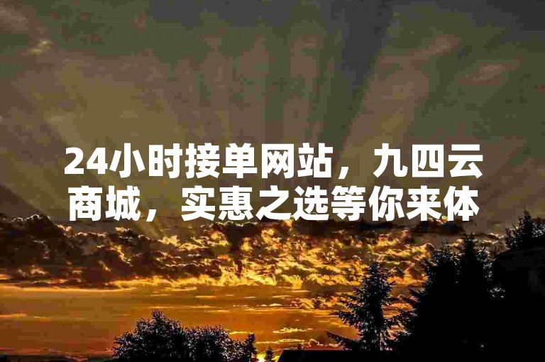 24小时接单网站，九四云商城，实惠之选等你来体验。