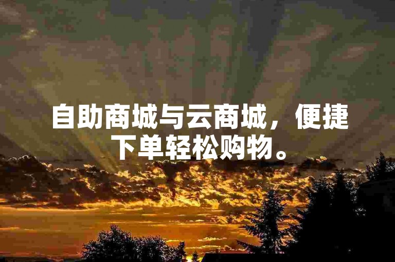 自助商城与云商城，便捷下单轻松购物。