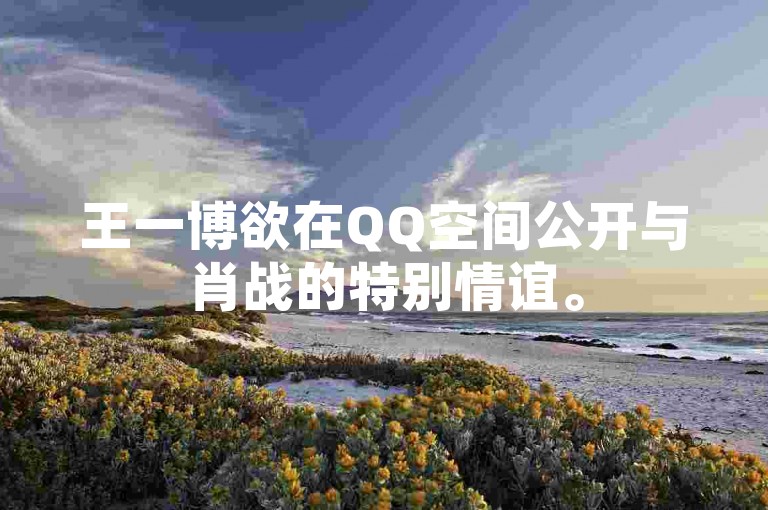 王一博欲在QQ空间公开与肖战的特别情谊。