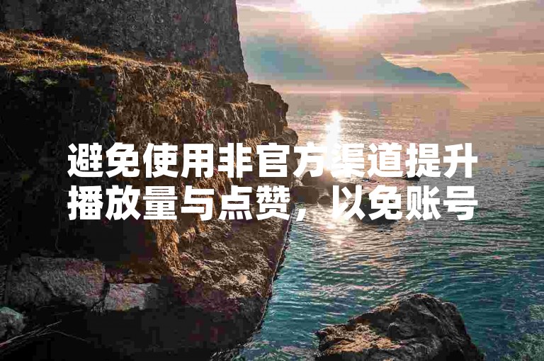 避免使用非官方渠道提升播放量与点赞，以免账号风险。