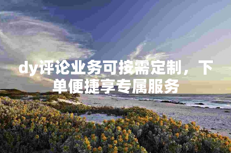 dy评论业务可按需定制，下单便捷享专属服务