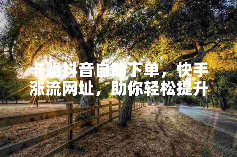 卡盟抖音自助下单，快手涨流网址，助你轻松提升流量。