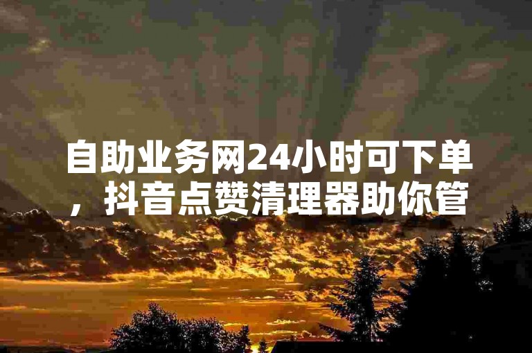 自助业务网24小时可下单，抖音点赞清理器助你管理点赞。