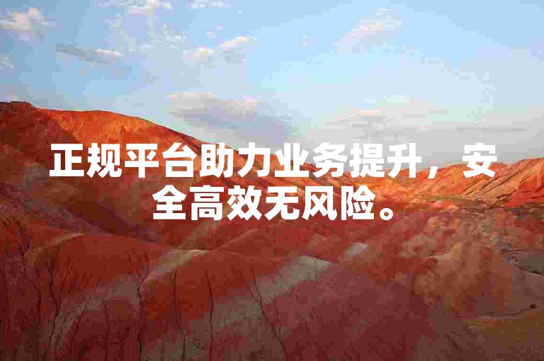 正规平台助力业务提升，安全高效无风险。