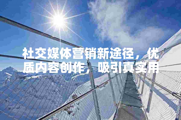 社交媒体营销新途径，优质内容创作，吸引真实用户关注。