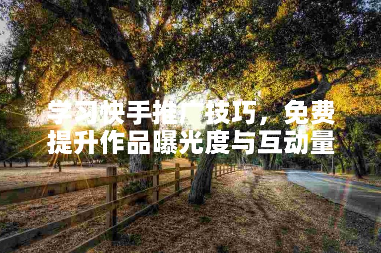 学习快手推广技巧，免费提升作品曝光度与互动量。
