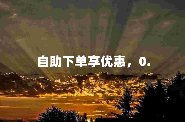 自助下单享优惠，0.5元得1000次服务体验。