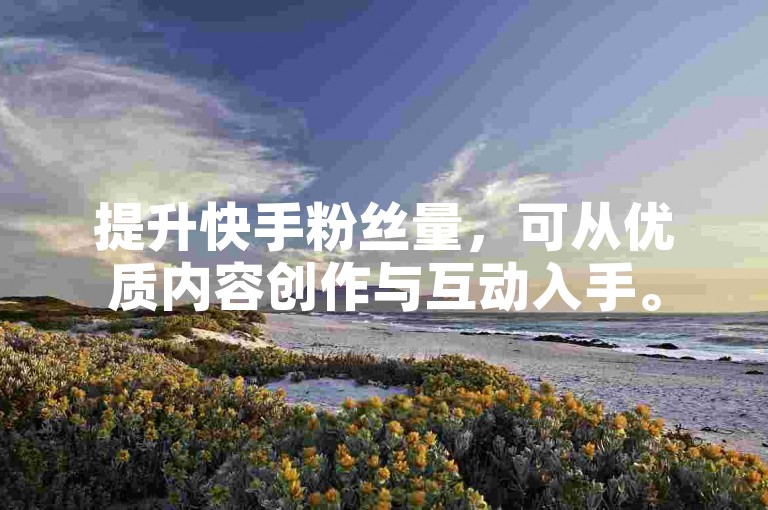 提升快手粉丝量，可从优质内容创作与互动入手。
