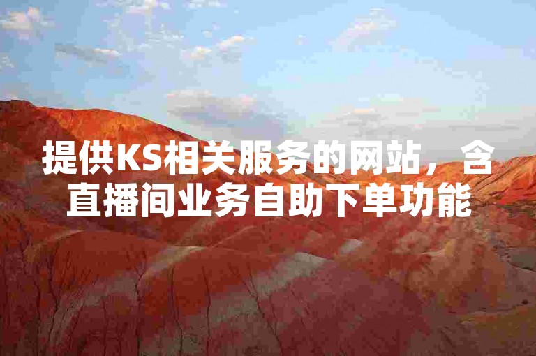 提供KS相关服务的网站，含直播间业务自助下单功能。