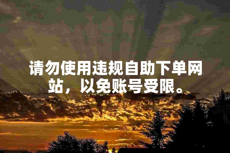 请勿使用违规自助下单网站，以免账号受限。
