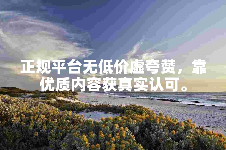 正规平台无低价虚夸赞，靠优质内容获真实认可。