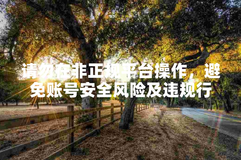请勿在非正规平台操作，避免账号安全风险及违规行为。