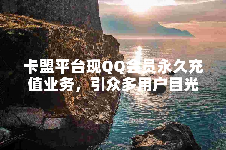 卡盟平台现QQ会员永久充值业务，引众多用户目光