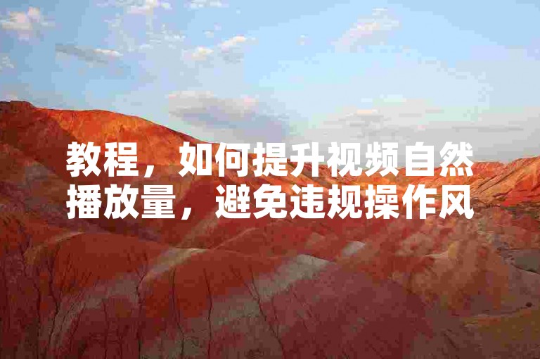 教程，如何提升视频自然播放量，避免违规操作风险。