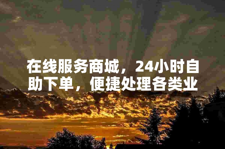 在线服务商城，24小时自助下单，便捷处理各类业务需求。
