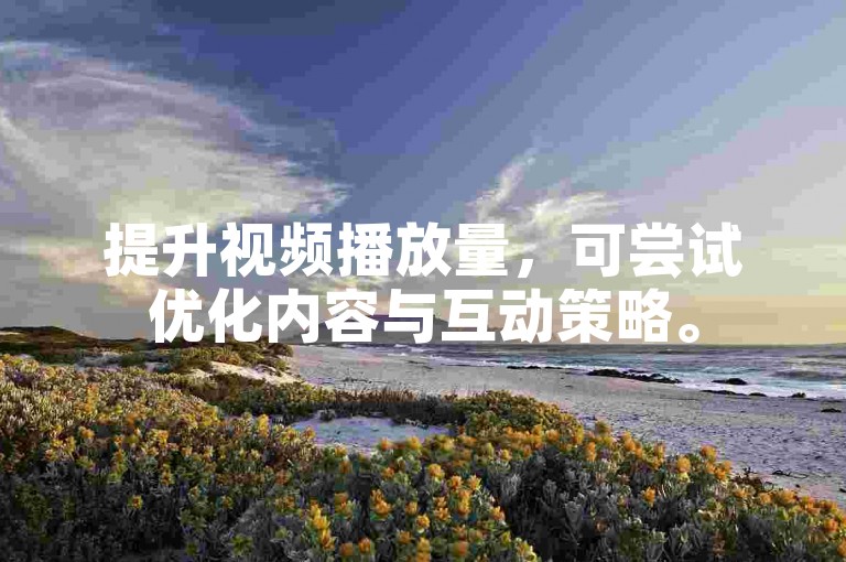 提升视频播放量，可尝试优化内容与互动策略。