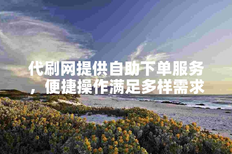 代刷网提供自助下单服务，便捷操作满足多样需求。