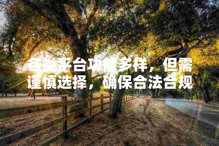 各类平台功能多样，但需谨慎选择，确保合法合规使用。