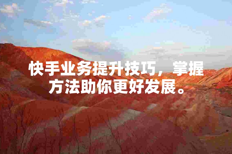 快手业务提升技巧，掌握方法助你更好发展。