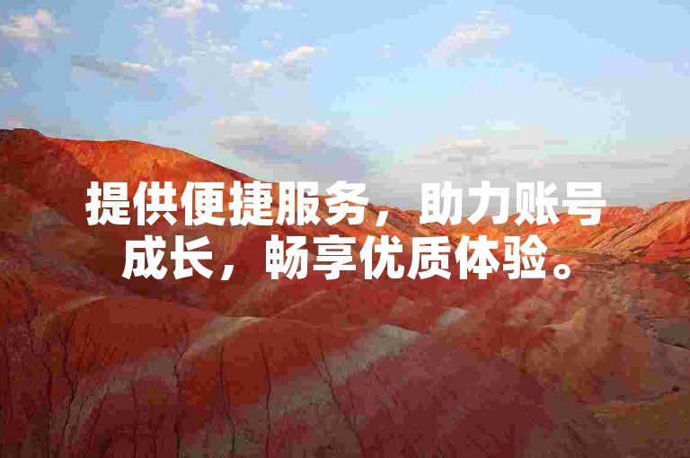 提供便捷服务，助力账号成长，畅享优质体验。