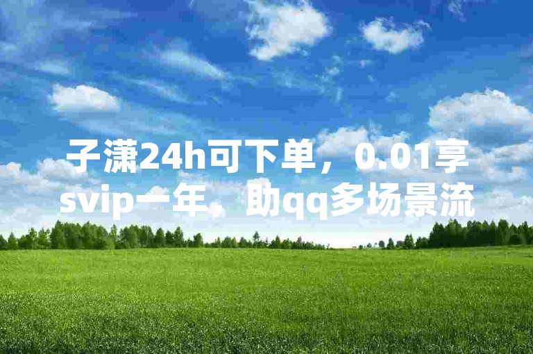 子潇24h可下单，0.01享svip一年，助qq多场景流量提升