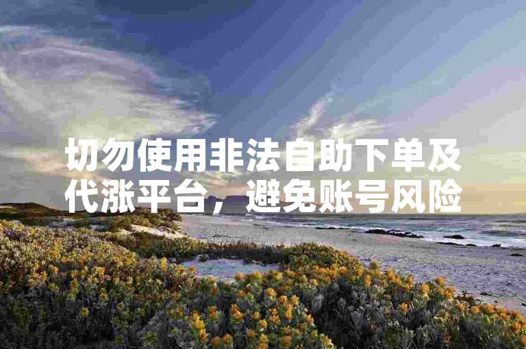 切勿使用非法自助下单及代涨平台，避免账号风险。