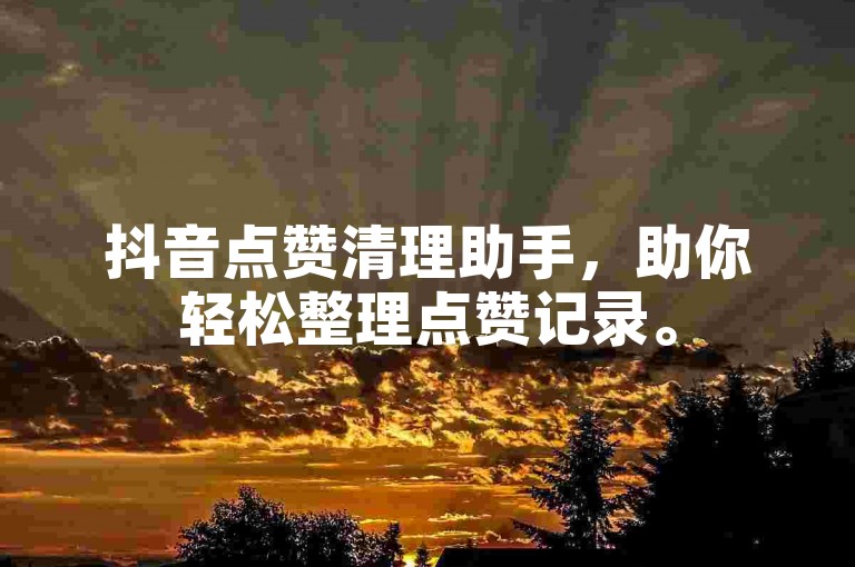 抖音点赞清理助手，助你轻松整理点赞记录。