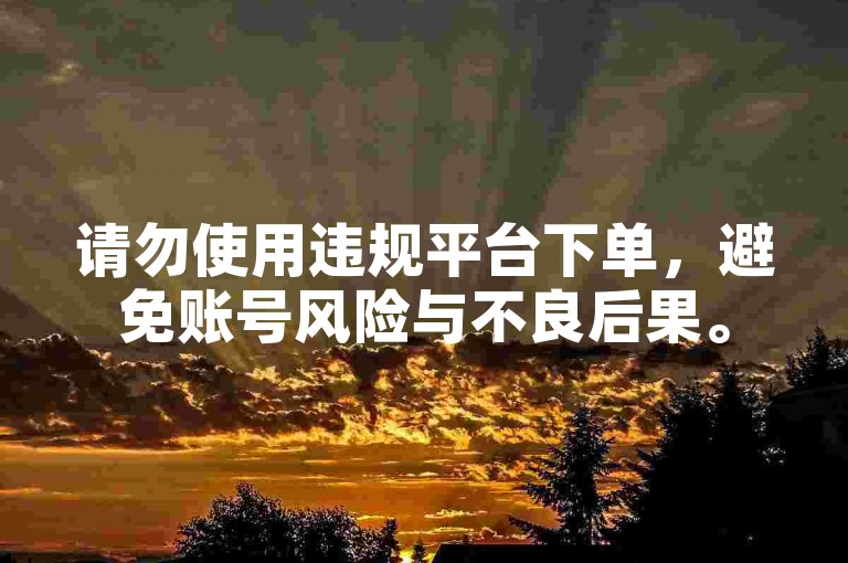 请勿使用违规平台下单，避免账号风险与不良后果。
