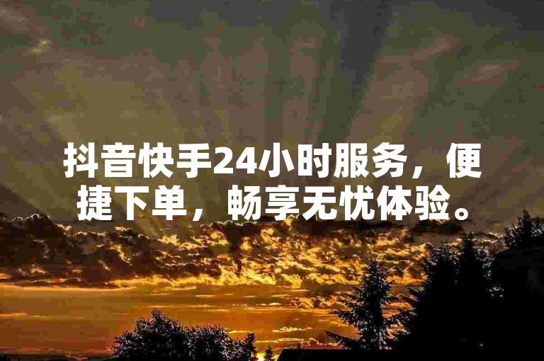 抖音快手24小时服务，便捷下单，畅享无忧体验。