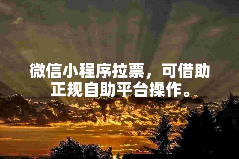 微信小程序拉票，可借助正规自助平台操作。