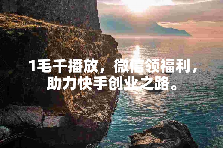 1毛千播放，微信领福利，助力快手创业之路。