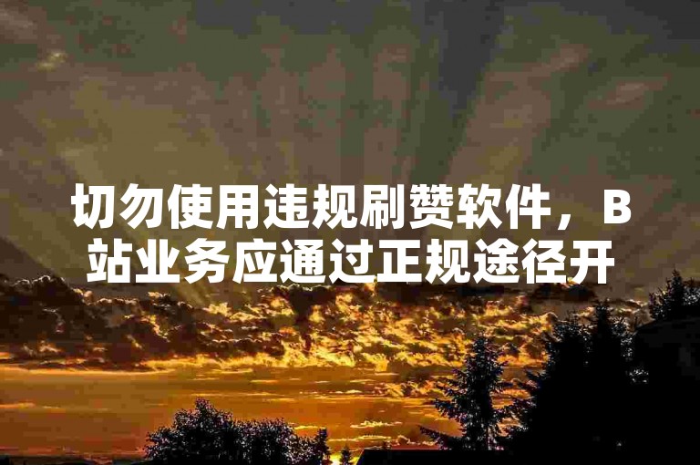 切勿使用违规刷赞软件，B站业务应通过正规途径开展。