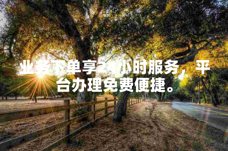 业务下单享24小时服务，平台办理免费便捷。