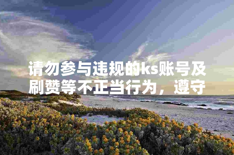 请勿参与违规的ks账号及刷赞等不正当行为，遵守网络规则。