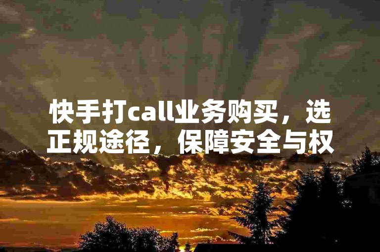 快手打call业务购买，选正规途径，保障安全与权益。