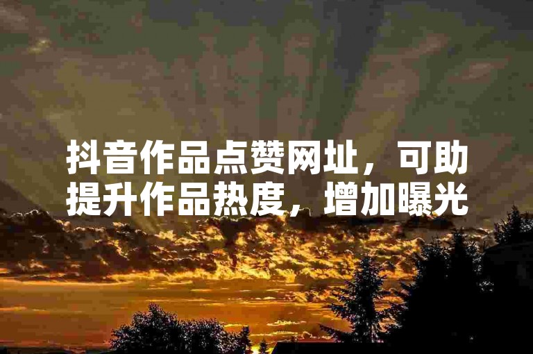 抖音作品点赞网址，可助提升作品热度，增加曝光机会。