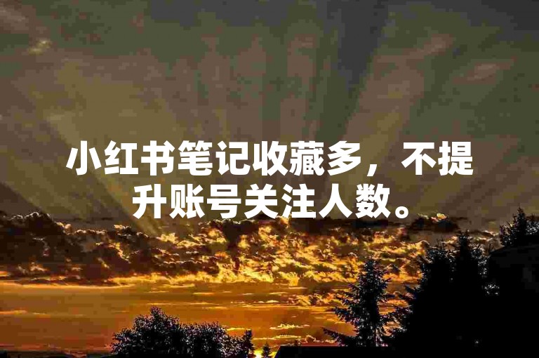 小红书笔记收藏多，不提升账号关注人数。
