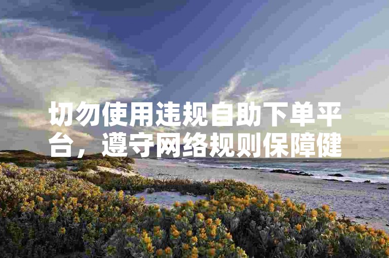 切勿使用违规自助下单平台，遵守网络规则保障健康环境。