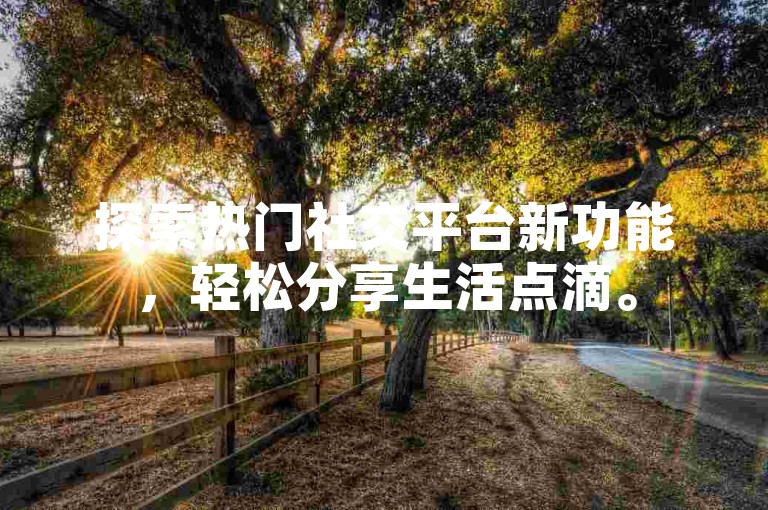 探索热门社交平台新功能，轻松分享生活点滴。