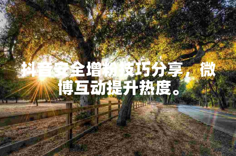 抖音安全增粉技巧分享，微博互动提升热度。