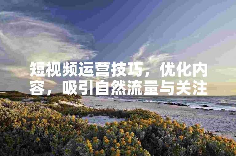 短视频运营技巧，优化内容，吸引自然流量与关注。
