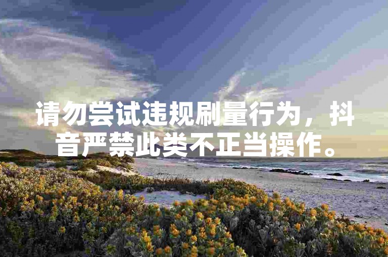 请勿尝试违规刷量行为，抖音严禁此类不正当操作。