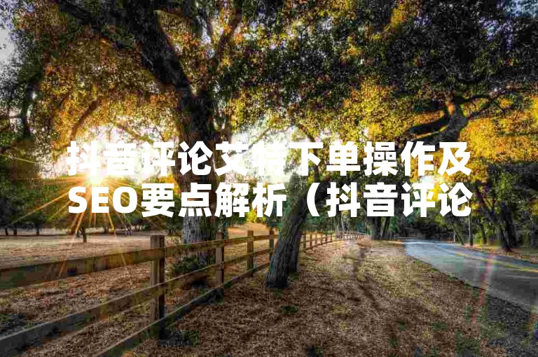 抖音评论艾特下单操作及SEO要点解析（抖音评论艾特下单教程）