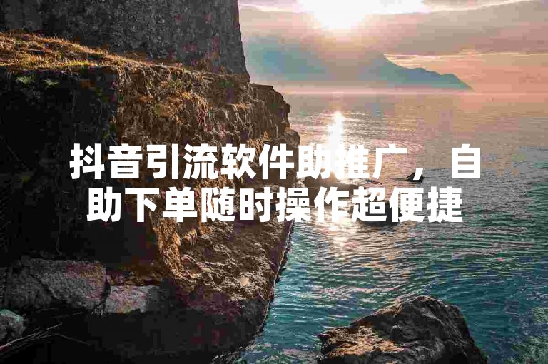 抖音引流软件助推广，自助下单随时操作超便捷